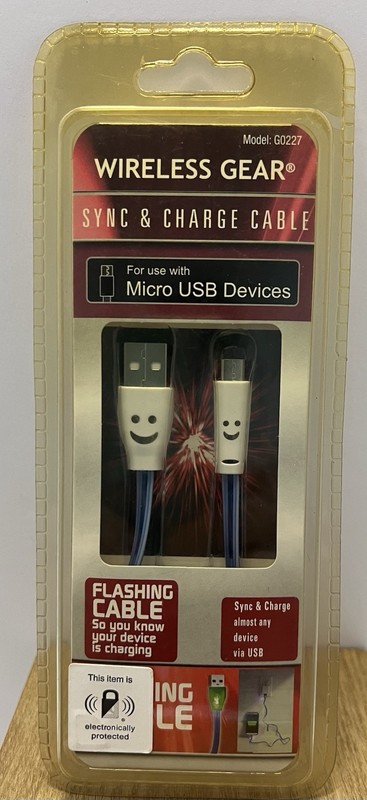 Wireless Gear Micro USB Cable Connectors Sync & Charger 3 FT Light Up Cable