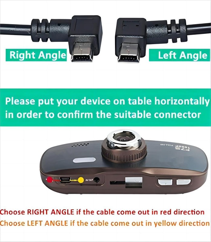 3M USB A to Mini B USB Cable 90 Degree Data Sync Charge Cord with 5 pcs Wiring gallery