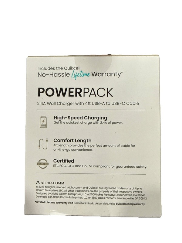Quikcell Power Pack 2.4A Wall Charger with 4Ft USB-A to 8-Pin Cable gallery