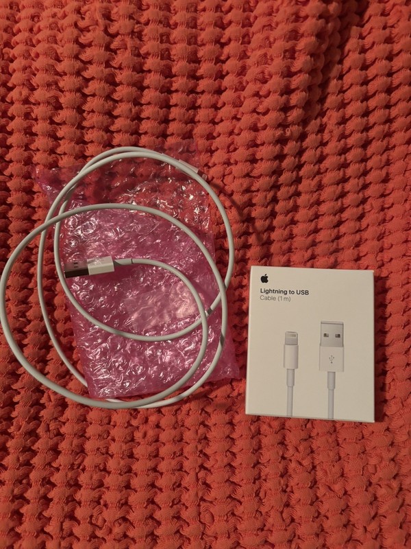 Genuine OEM Apple Lightning to USB Cable, Model A1856 | MQUE2AM/A (1 New, 1 Open