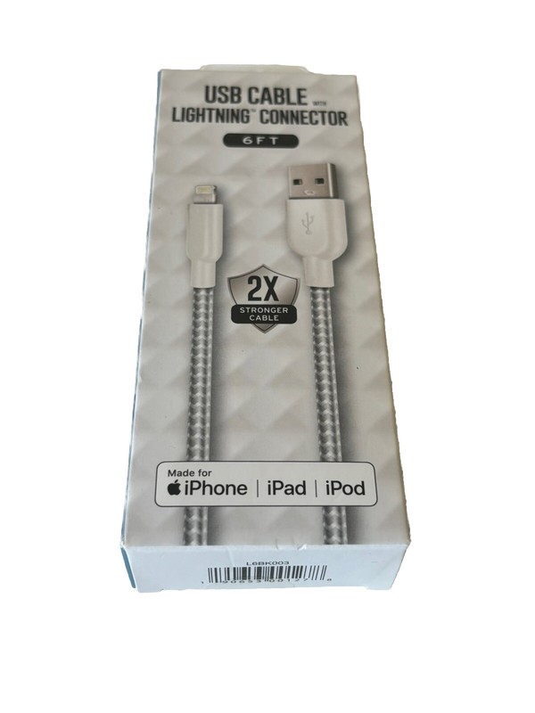 LuxShare L6BK003 USB Cable For iPhone Connector 6FT - White Brand New gallery