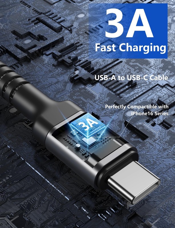 USB to USB C Cable 3A Fast Charging [2 Pack 6FT] USB A to USB C Charger Cord gallery