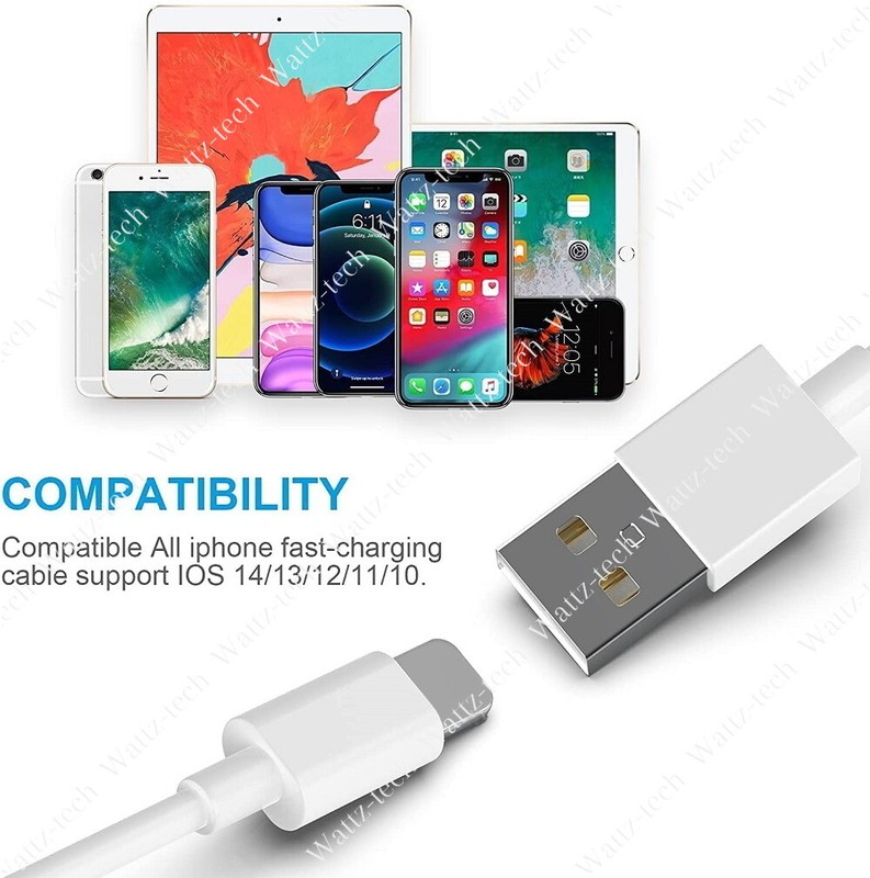 3/6FT USB Cable Charger Cord For iPhone 14 13 12 11 PRO XR X XS MAX iPad 8 7 Lot gallery