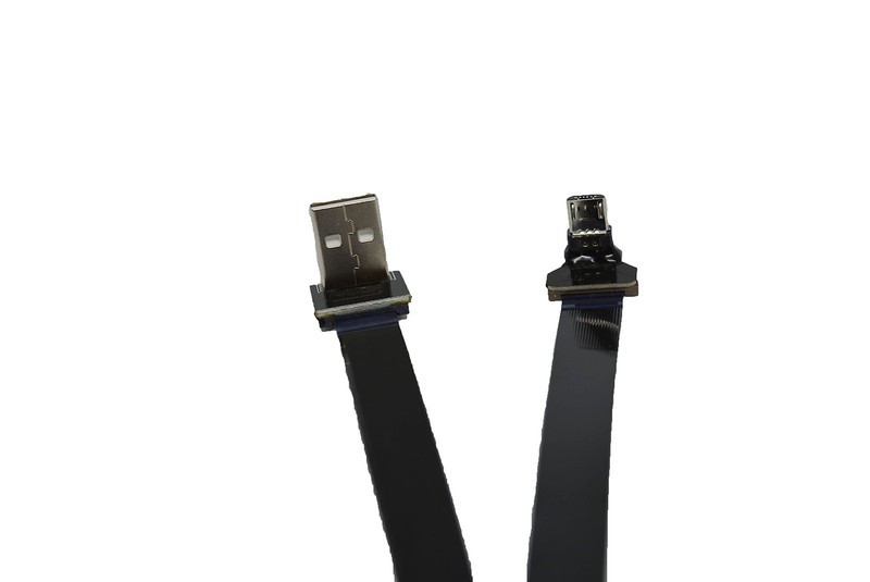 Long Flat Slim Thin Ribbon FPC Micro USB Male 90 Degree Angled up to Standard... gallery