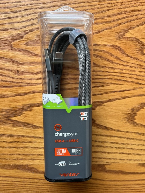 VENTEV USB-C 10-Foot Hi-Speed Charging/Data Sync Cable For Android! NEW! SEALED!