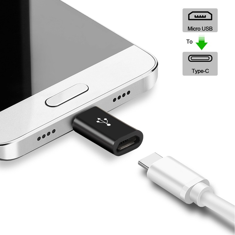Micro USB Female to Type C Male Adapter Converter Micro-B to USB-C Connector LOT gallery