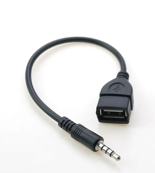 2PCS 3.5mm AUX Male to USB 2.0 Female Audio Adapter Cable Converter