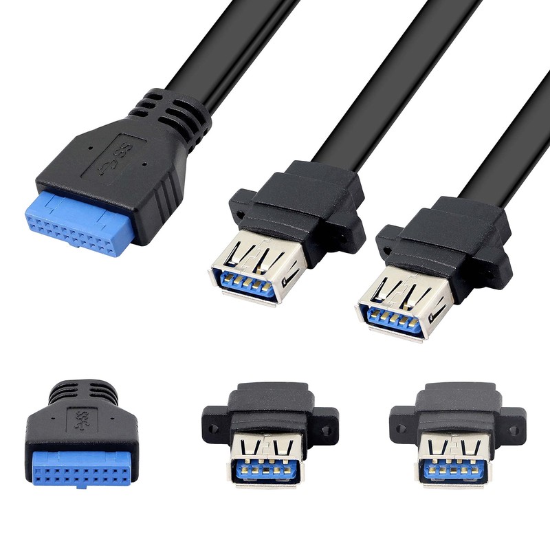 XMSJSIY USB 3.0 Front Panel Cable, Motherboard 19/20pin Cable to USB Female S... gallery