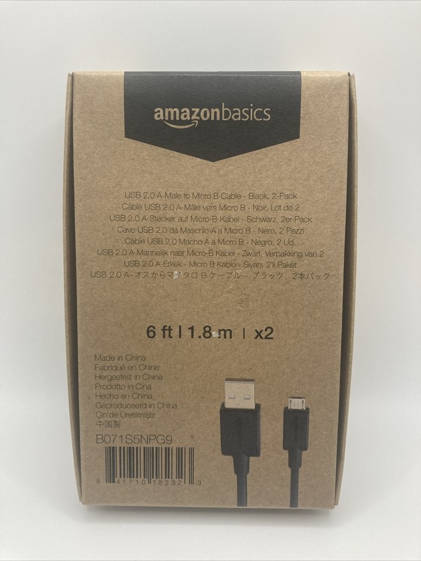 Amazon Basic USB 2.0 A-Male to Micro B 6ft x2 for Android Phones /Tablet/Camera