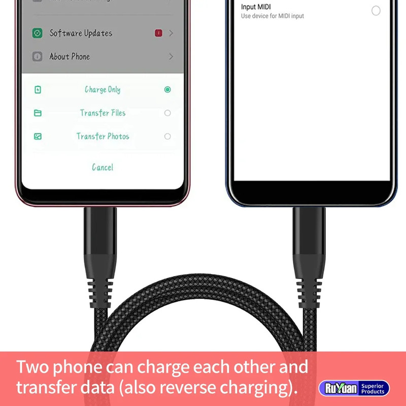 PD60W Fast Charging Cable with Data Transfer Fishing Line Nylon Woven Charging a gallery