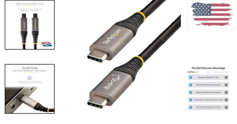 High-Performance 6.6ft USB-C Cable 100W, 4K Video, & Thunderbolt Compatibility gallery