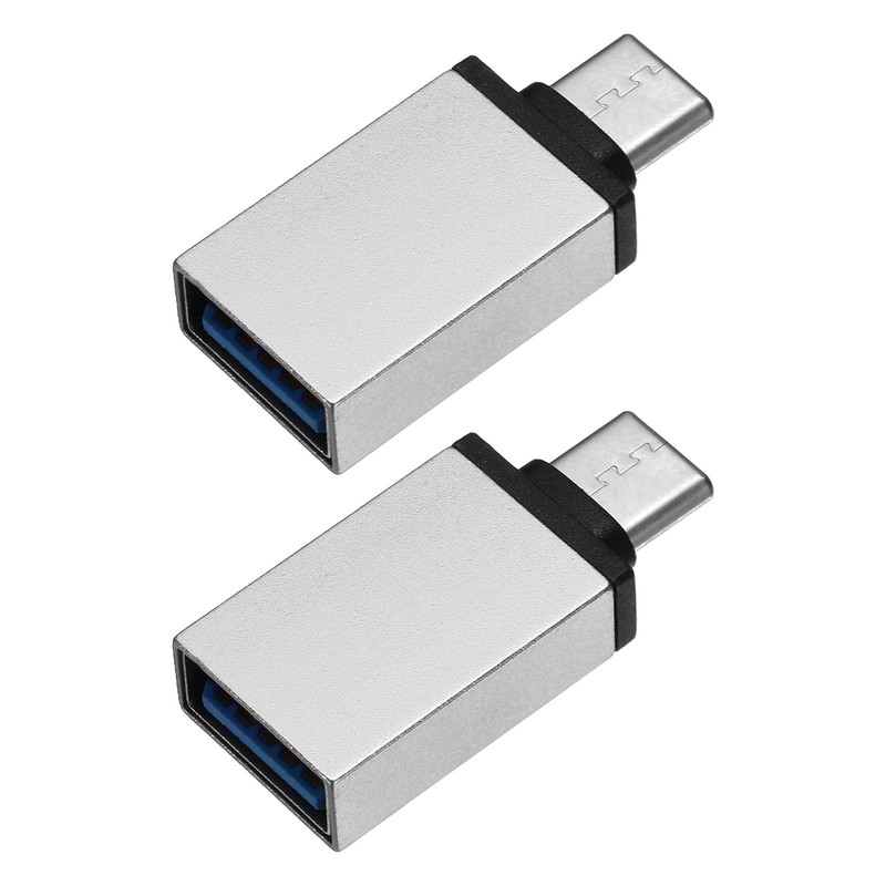 2 Pcs USB Data Blocker, USB C to A Data Protector, Silver