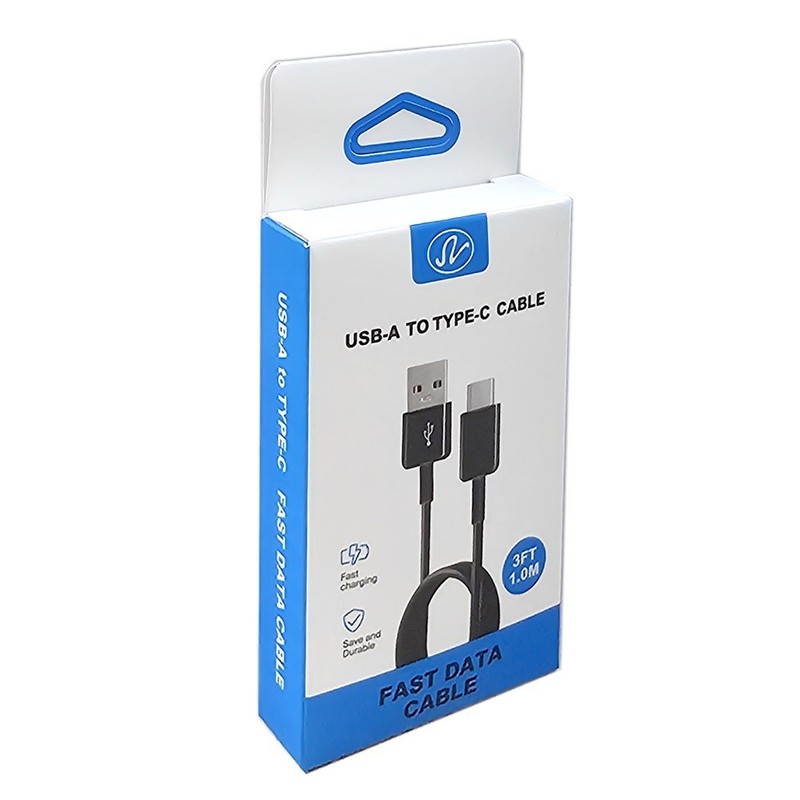 Black USB-A To Type-C Connector Fast Data Transfer & Charging 3 Feet Round Cable gallery