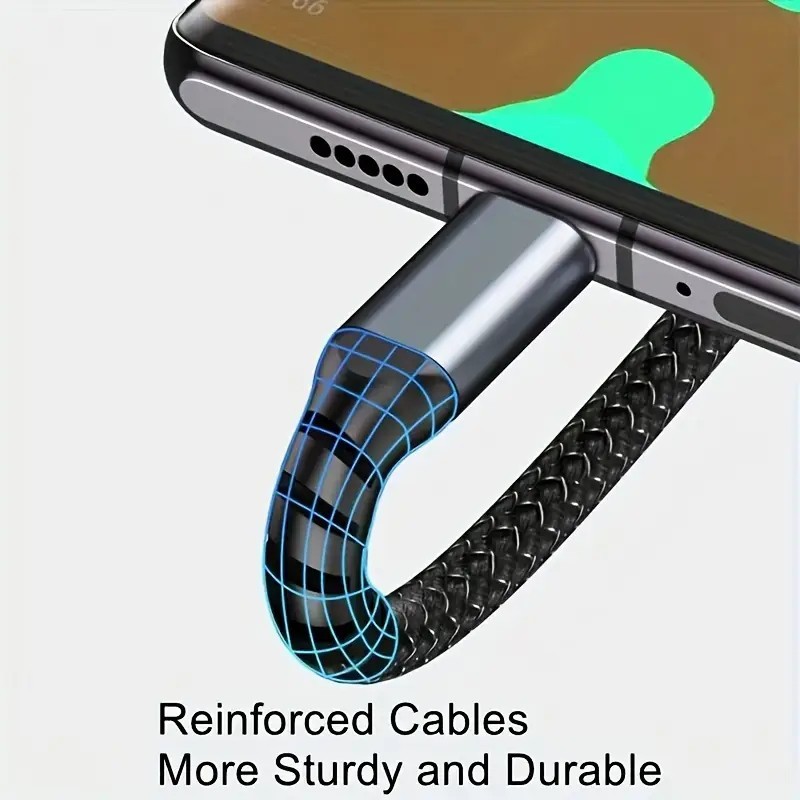 100W 5A Fast Charging USB to Type-C Micro Cable - 3-in-1 for iPhone - Android gallery