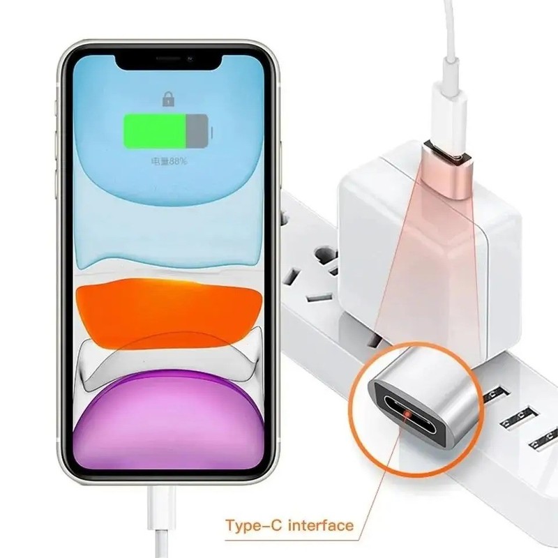 4 PACK USB to USB C Adapter Type-C Female to A Male OTG Converter Car Charger gallery