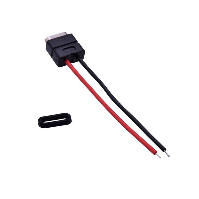 2 Pin USB 2.0 Type-C Connector Welding Wire Waterproof Female Socket Charging d gallery