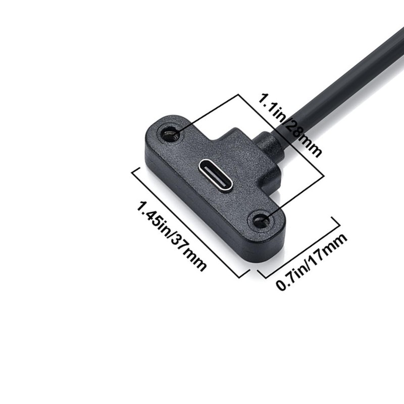 30cm/1FT USB C Extension Cable Type C Male To Female Panel Mount Adapter PC gallery