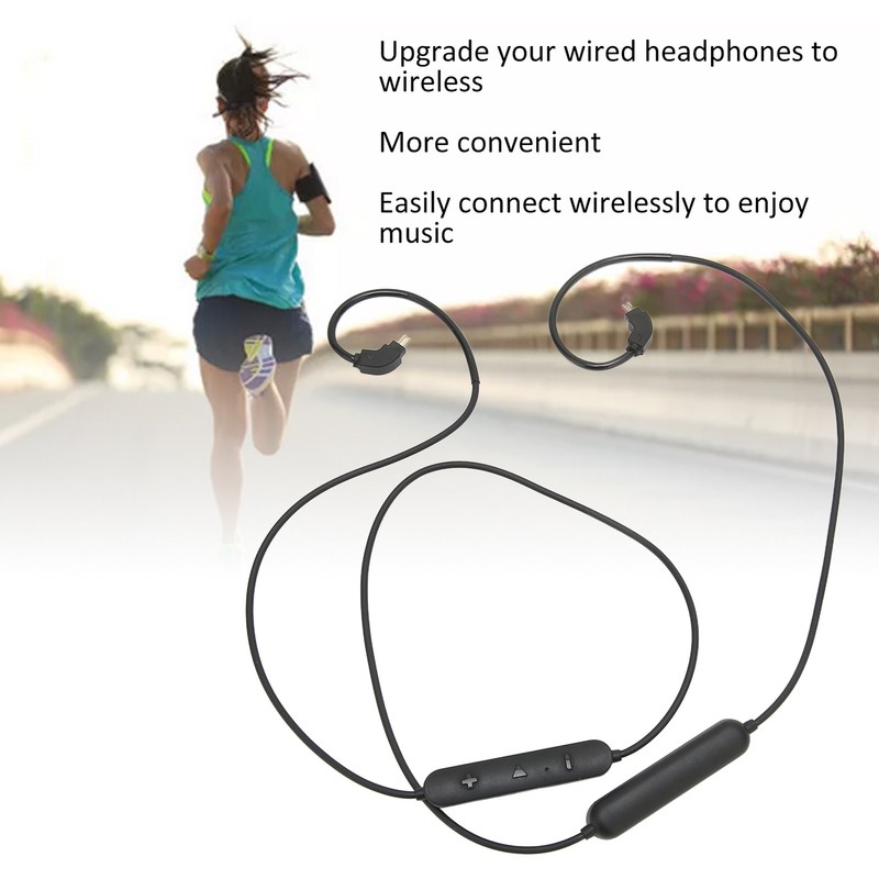 Wireless Earphone BT Adapter Cable Low Latency Upgrade For Music Lovers Black gallery
