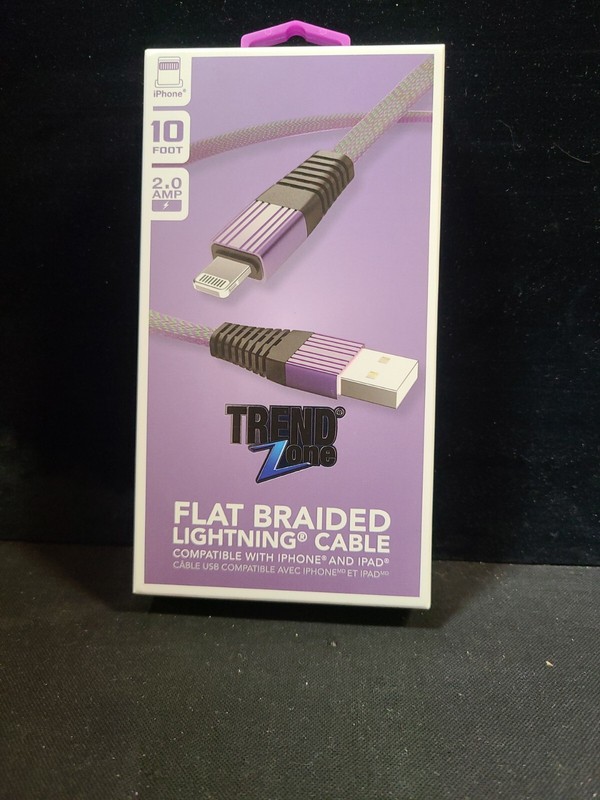 charging cable to usb TREND Zone flat braided cable 10 foot 2.0 Amp gallery