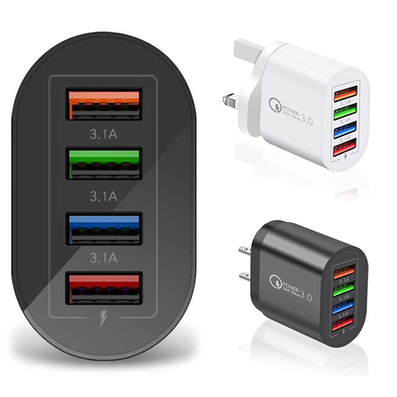 Interface Multiple Multi 4x 3 Charger Wall Cable Convenient Plug Charger Fast