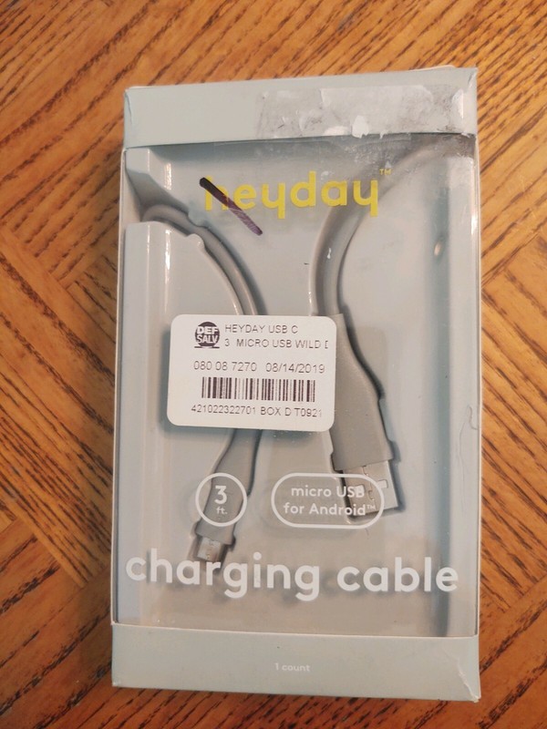 Heyday Micro-USB for Android Cable / Grey / 3FT