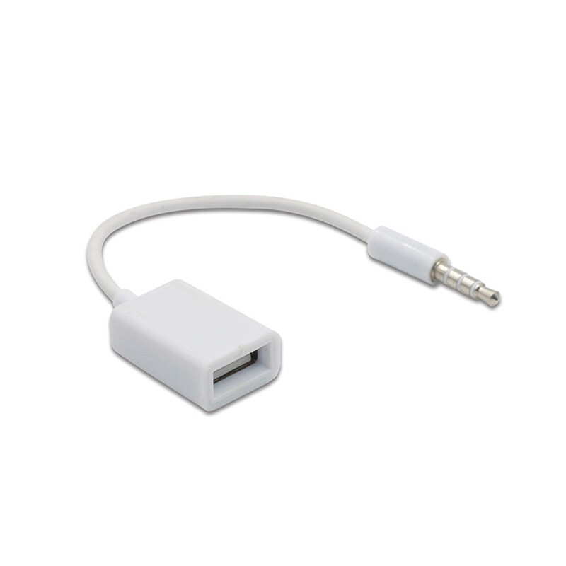 3.5mm Male Audio AUX Jack to USB 2.0 Type A Female OTG Converter Adapter Cable ~ gallery