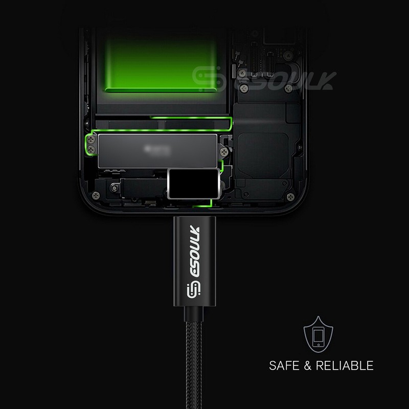 Esoulk 1.7A 10FT USB Cable For Type-C In Black Model # DC-EC45L-TPC-10FTBK gallery