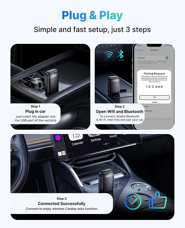 Wireless Carplay Adapter for Apple Iphone, 2026 Convert Wired to Car Play Wirele gallery