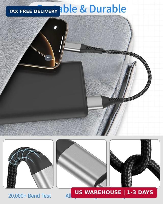 6 inch Short USB C Cable Fast Charging 2 Pack, 0.5ft USB A to USB C Cable Short gallery