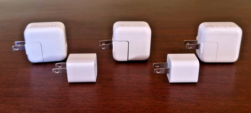 Lot of 5 - Apple USB Power Adapter Charger Wall Cube 5 Watt / 10 Watt / 12 Watt