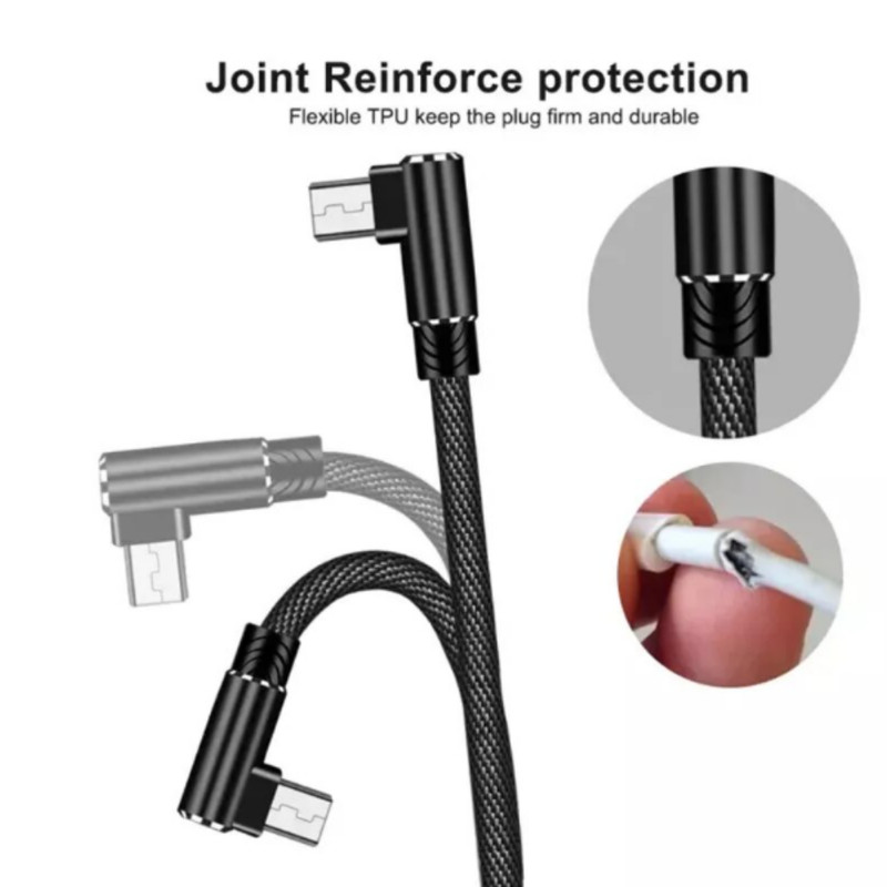 3Pack 90 Degree Right Angle Micro USB Cable 3/6/10FT Fast Charger For Samsung LG gallery