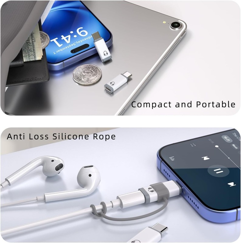 "2 Pack USB C to Light-ning Audio Adapter, Type C Male White " gallery