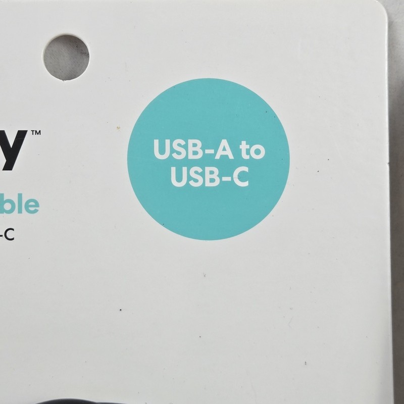 Deal Worthy 10 ft Charging Cable USB-A to USB-C, Black, Lof of 2 NEW FREE SHIP gallery