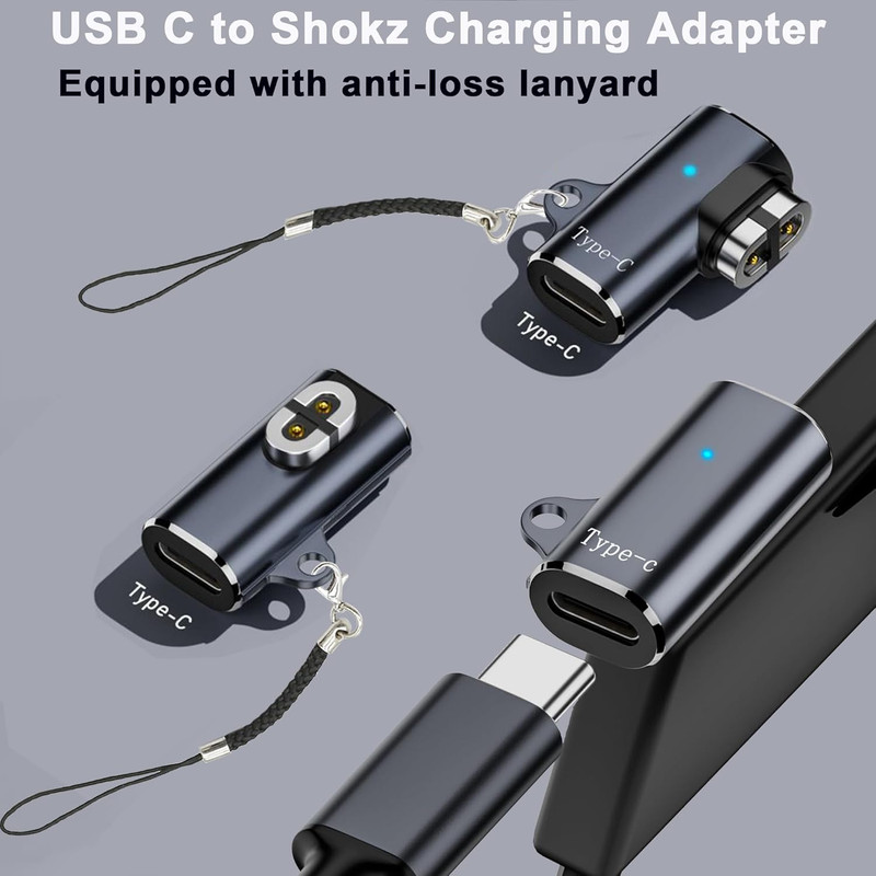 2 Pack Shokz Charger Adapter,Type C Cable Charging Converter Compatible with Sho gallery