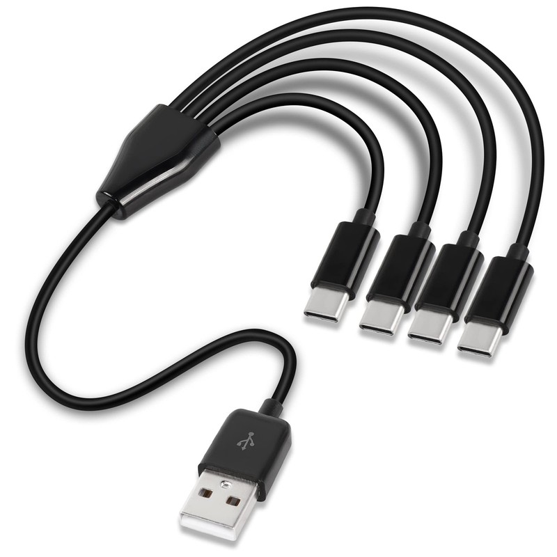Short USB Splitter Cable,4 in 1 USB 2.0 A to 4 USB Charging Cord for Some USB…