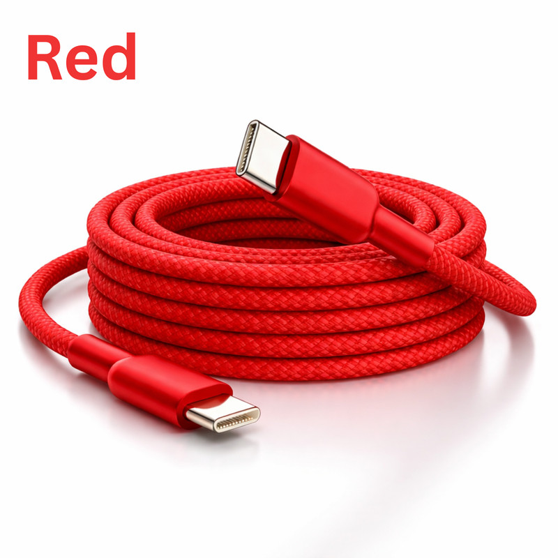 Type C to Type C Cable PD 100W Fast Charger Long Braided Alloy USB-C Lead