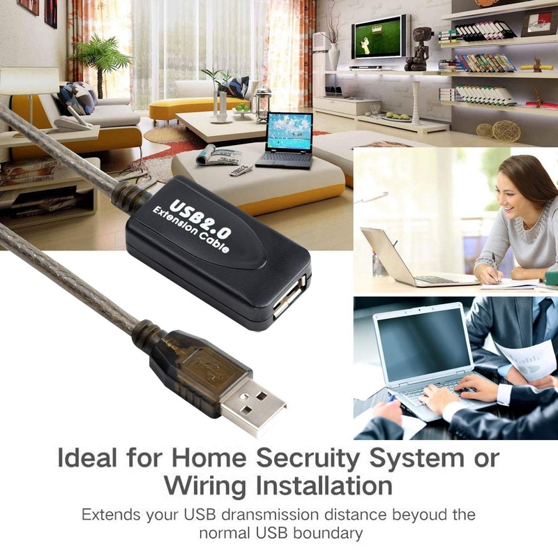 30ft USB 2.0 Type A Male to Female Active Repeater Extension Cable 480 Mbps gallery