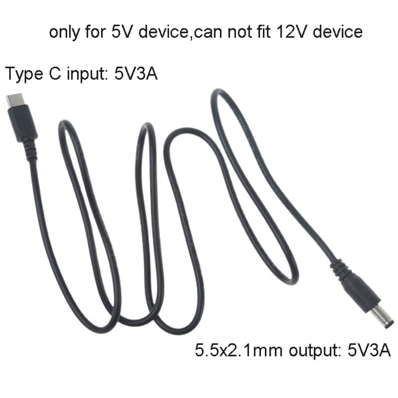 USB C To DC5.5x2.1mm Power Cord, 5V 3A Charging Cable For 5.5mmx2.1mm Devices gallery