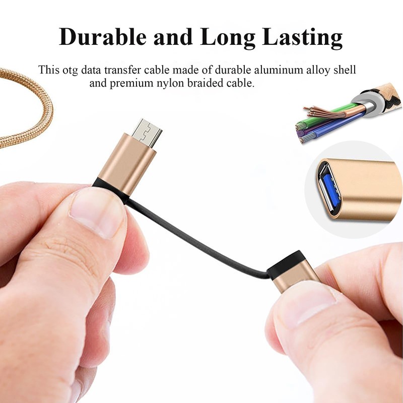 2 PCS 2In1 OTG Cable USB To Type C Micro USB Adapter 5Gbps High Speed gallery