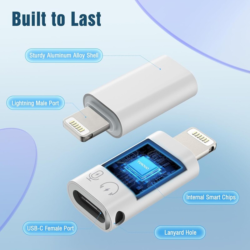 5.8 USB Type C Female to iOS Male Adapter For iPhone 14/13/12/11/XR/XS/SE 3 Lot gallery