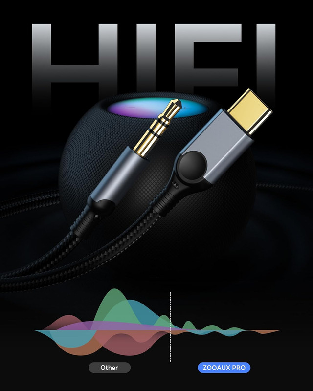 Aux to USB C Audio Cable [4FT], Type C to 3.5Mm Aux Cord Hi-Fi DAC Headphone Jac gallery