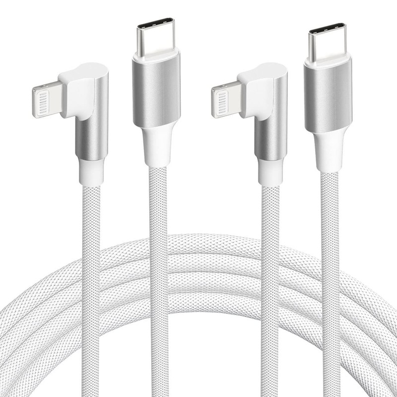 iPhone USB C to Lightning Cable,【2Pack 6FT MFi Certified】Right Angle 90 Degre…
