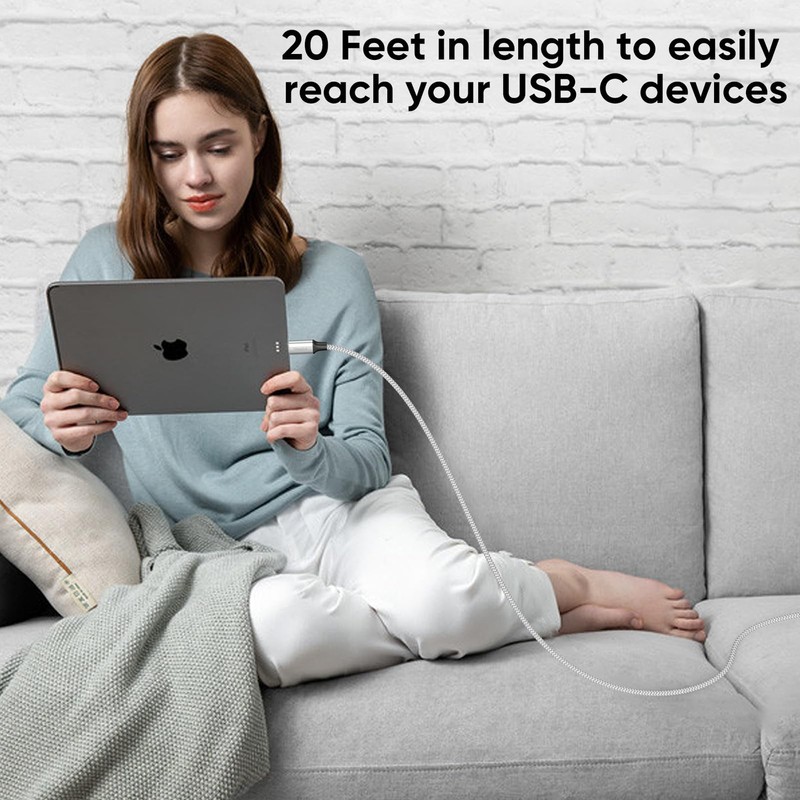 20 Ft USB C Cable Extra Long, USB A 2.0 to Type C 18W Fast Charging & Data usa gallery