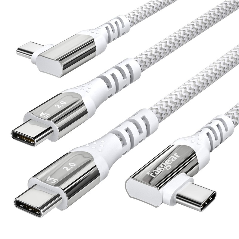 USB C to USB C Cable 2 Pack for iPhone 17 Series, Right Angle 100W PD 5A Fast…
