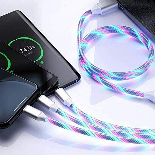 3 in 1 Multi Light Up LED USB Charge Cable 1 x for iP x Micro USB 1 X Type C