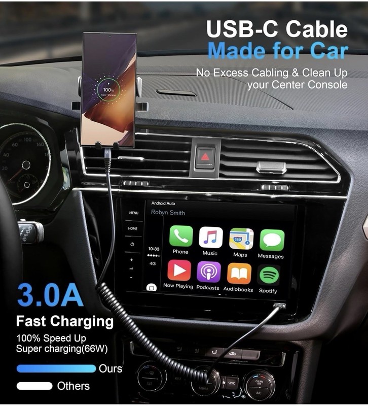 USB-C Fast Charging Cable 2-Pack 3ft Coiled USB-A to USB-C iPhone 17-15 Samsung gallery