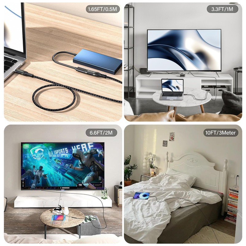short type c extension cable 1.65ft/0.5M240W PD Fast Charging 20 Gbps usb c 3... gallery