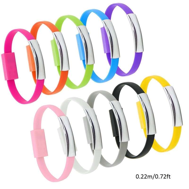 Mini Short Flat Bracelet Micro USB 2.0 Sync Data Charger Cable Cord for Android gallery