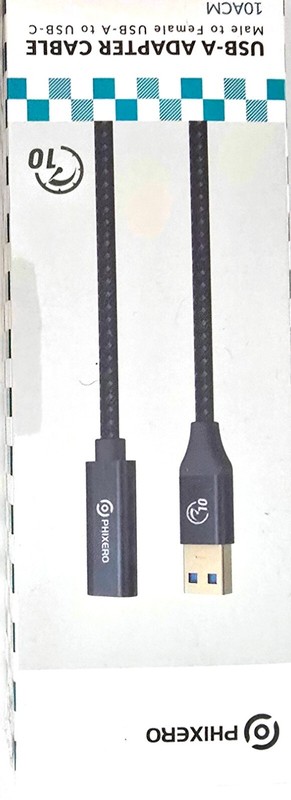 Male USB-A to Female USB-A Adapter Cable Black