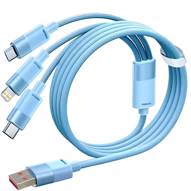 3 in 1 USB Fast Charging Cable for Multiple Devices,Braided Cord with Type C/L/M